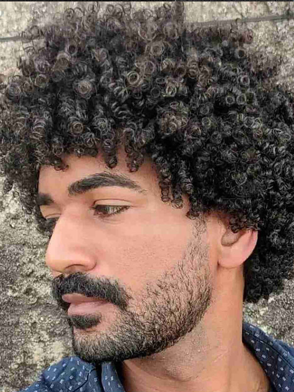 فر مشکی Black Curly Hair Men